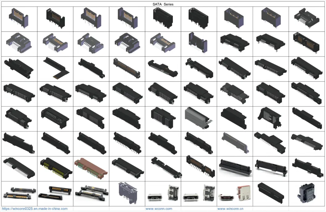 7+15p Receptacle Right Angle SMT Type SATA Socket